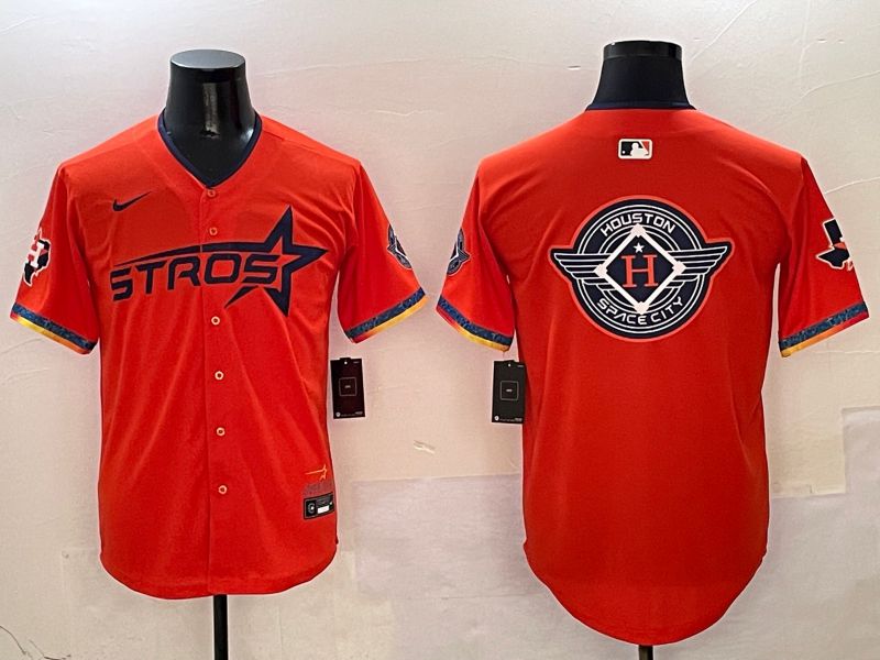 Men Houston Astros Blank Orange Fourth generation Joint Name Nike 2025 MLB Jersey style 16